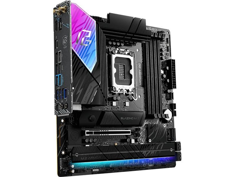 Материнская плата ASROCK B860M LIGHTNING WIFI, LGA1851, B860, 4*DDR5, 4*SATA, 4*M.2, 4*USB 3.2, 3*USB 2.0, Type-C, 2*PCIx16, 1*M.2 (Key E), HDMI+DP, mATX