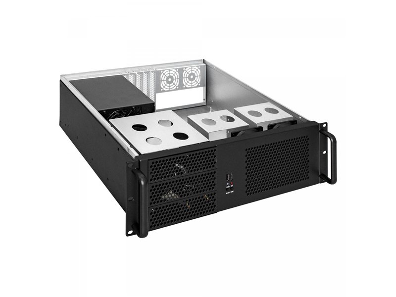 Exegate EX293543RUS Серверный корпус ExeGate Pro 3U390-08 <RM 19", высота 3U, глубина 390, БП 1200ADS, USB>
