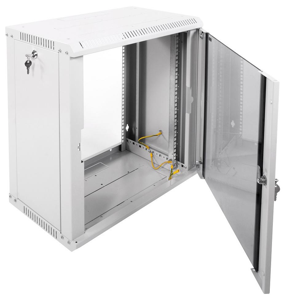 Шкаф коммутационный ЦМО ШРН-ЭКОНОМ (ШРН-Э-12.350-9005) настенный 12U 600x350мм пер.дв.стекл 85кг черный 300мм