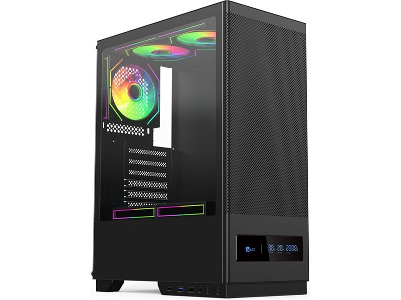 Корпус для ПК ACD Citadel 108DB ATX, Type-C + 2 X USB ports + HD audio combo, Mesh, TG, Black