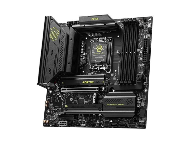 Материнская плата MSI MAG B860M MORTAR WIFI B860, LGA1851, 4*DDR5, 1*PCIEx16, 1*PCIEx4, 3*M.2, 2*TypeC, 3*USB3.2Gen2, 2*USB3.2 Gen1, 8*USB2.0, 4*SATA3.0, 5G, Type-C(DP), DP, HDMI, M-ATX, RTL