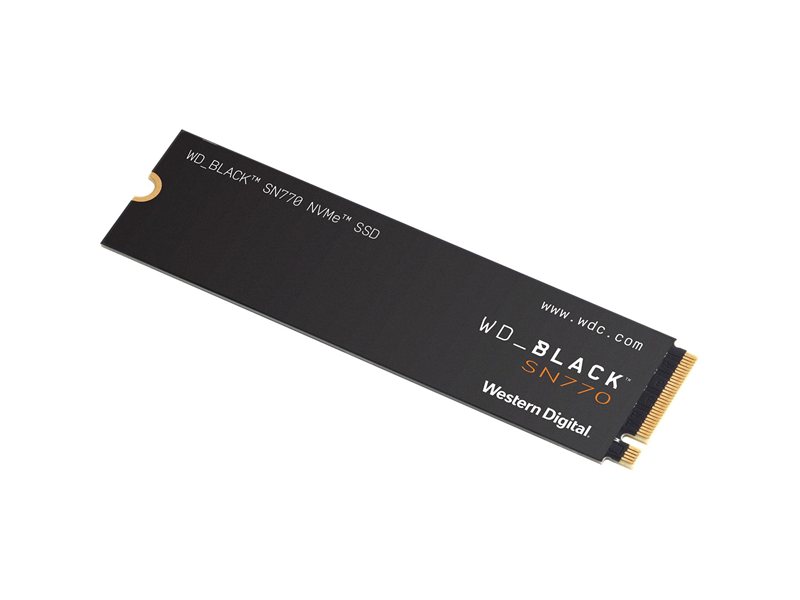 Твердотельный накопитель WD SSD Black SN770 NVMe, 1.0TB, M.2(22x80mm), NVMe, PCIe 4.0 x4, 3D TLC, R/W 5150/4900MB/s, IOPs 740 000/800 000, TBW 600, DWPD 0.3 (12 мес.)