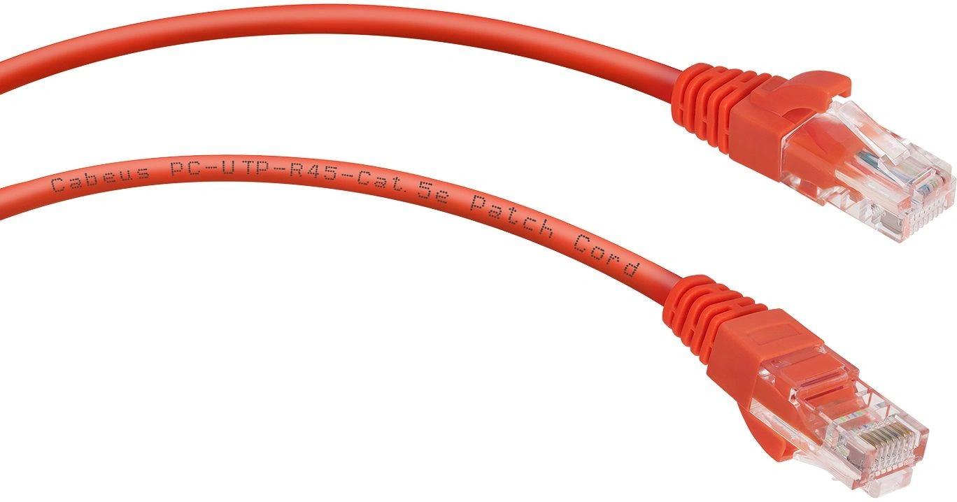 Патч-корд Cabeus PC-UTP-RJ45-CAT.5E-0.3M-RD U/UTP RJ-45 вил.-вилка RJ-45 кат.5E 0.3м красный ПВХ