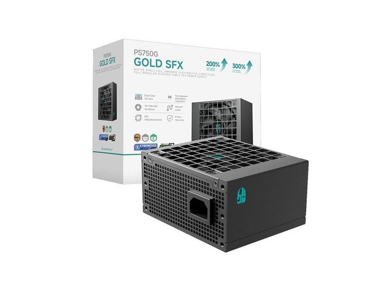 Блок питания Deepcool GAMERSTORM PS750G (SFX 4.1, ATX 3.1, 750W, Full Cable Management, 92mm fan, Cybenetics Platinum / PPLP Gold, Active PFC + Half Bridge SRL LLC + DC/DC, Full Japanese Capacitors, Gen5 PCIe) RET