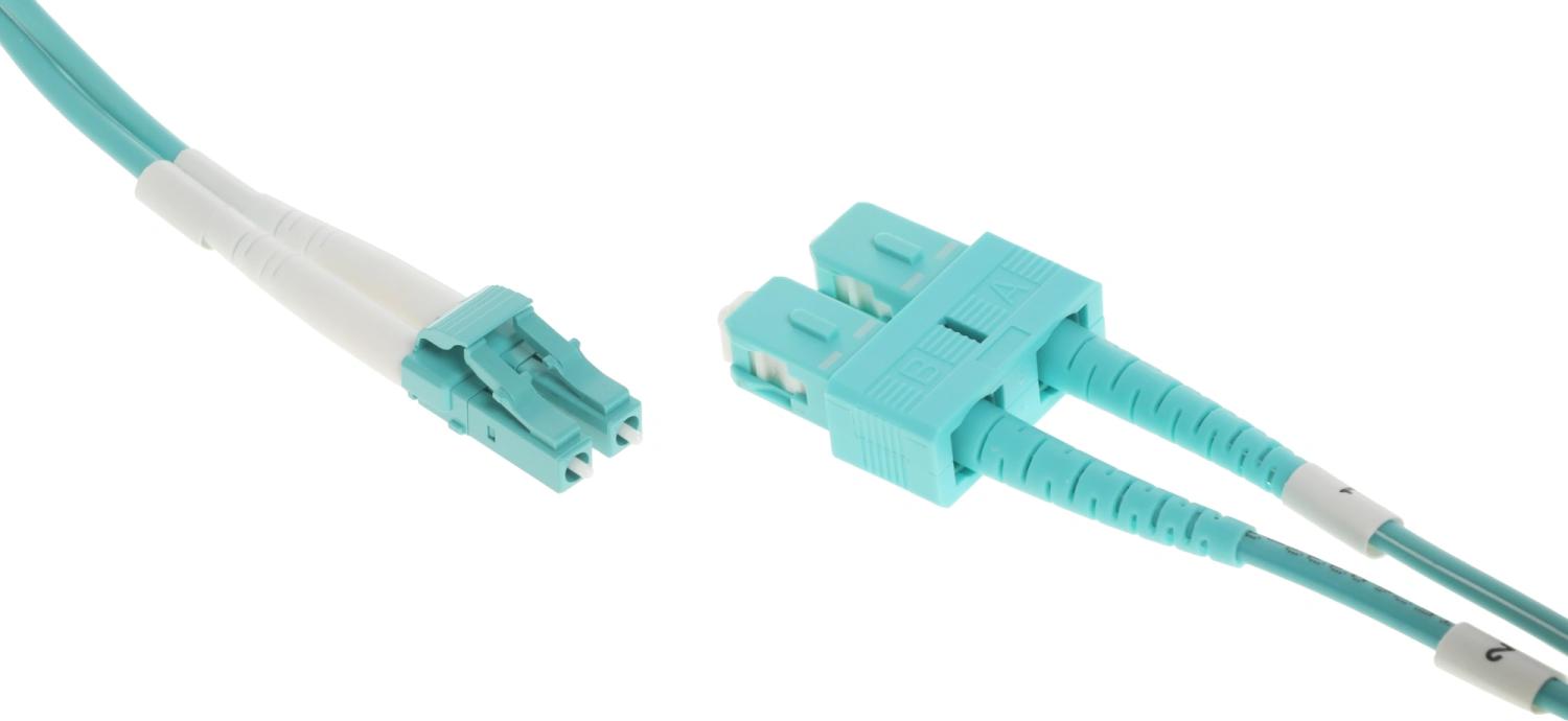 Патч-корд Lanmaster LAN-2LC-2SC/OM3-1.0 2x50/125 OM3 LC дуплекс-SC дуплекс 1м LSZH