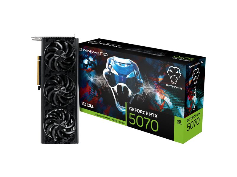 Видеокарта Gainward RTX5070 PYTHON III 12GB GDDR7 192bit 3xDP HDMI 3FAN RTL
