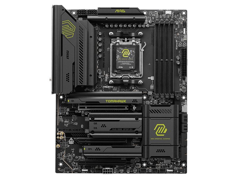 Материнская плата MSI MAG X870E TOMAHAWK WIFI X870E, AM5, 4*DDR5, 3*PCIEx16, 4*M.2, 4*TypeC, 2*USB3.2Gen2, 7*USB3.2Gen1, 8*USB2.0, 4*SATA3.0, 5G, Type-C(DP), HDMI, ATX, RTL