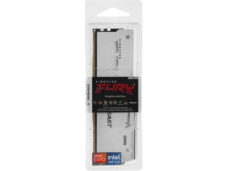 Память DDR5 16GB 6000MHz Kingston KF560C30BWEA-16 Fury Beast RGB RTL Gaming PC5-48000 CL30 DIMM 288-pin 1.4В kit single rank с радиатором Ret