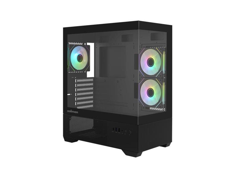 Корпус ZALMAN CHRONIX V2, ATX, BLACK, WINDOW, 1xCombo (3.5’’ or 2.5’’), 1x3.5’’HDD, 2x2.5’’SSD, 1xUSB2.0, 1xUSB3.0, 1xUSB Type-C, SIDE 2x120mm ARGB, REAR 1x120mm ARGB