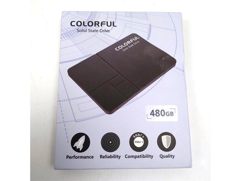 Твердотельный накопитель SSD Colorful SL500 Client 480GB 2.5" SATA 6Gb/s, 440/440, IOPS 60/60K, MTBF 1M, 3D NAN MLC, DRAM lessMB, 380TBW, Retail (070494)