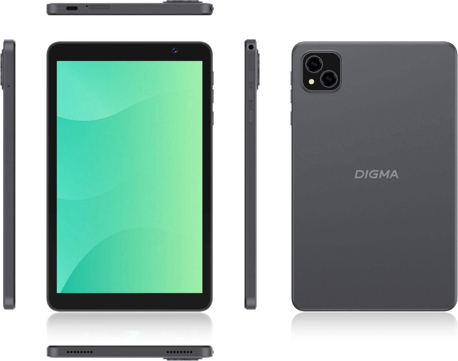 Планшет Digma G8 SC9863A (1.6) 8C RAM3Gb ROM32Gb 8" IPS 800x1280 4G Android 15 Go темно-серый 5Mpix 2Mpix BT WiFi microSD 128Gb 4000mAh 191hrs
