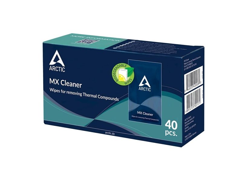 Салфетки для снятия термопасты MX Cleaner wipes (Box of 40 bags) ACTCP00033A