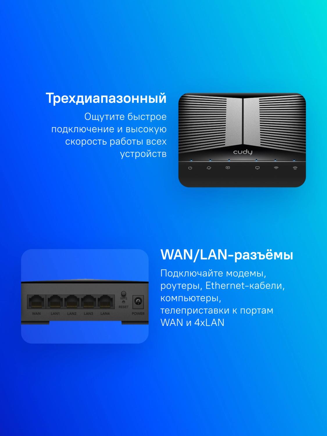 Роутер беспроводной Cudy WR3600 BE3600 10/100/1000BASE-TX черный