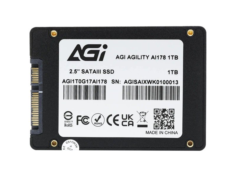 Твердотельный накопитель SSD AGI AI178 SSD 2.5" 1TB RETAIL-Color Box