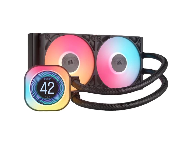 Система жидкостного охлаждения/ Water Cooling System Corsair iCUE LINK TITAN 240 RX LCD (240mm, Black, RGB/ Fans: 2x120mm, 73.5CFM, 36dBA, 2100RPM/ S: 1851, 1700, AM5, AM4)
