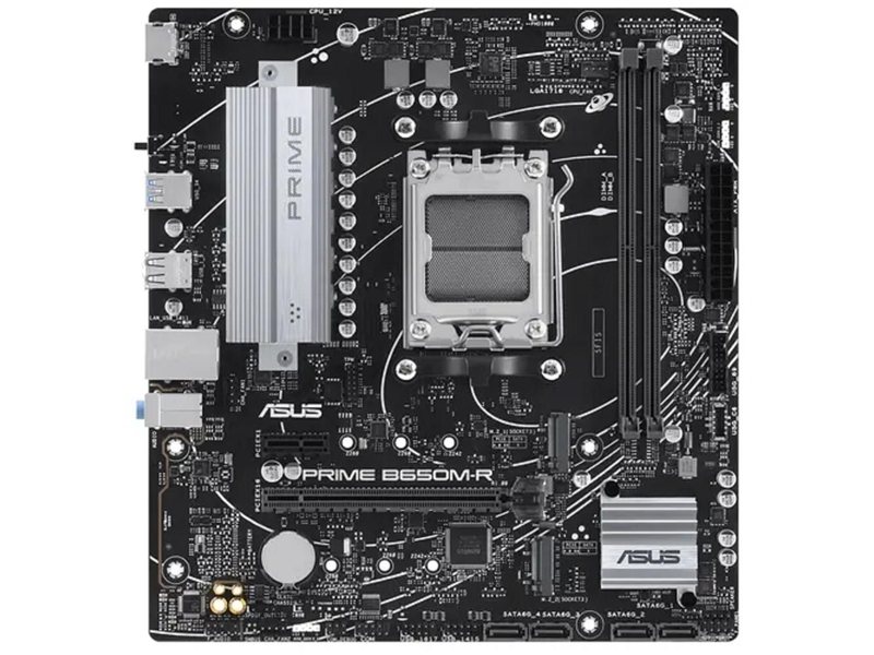 ASUS PRIME B650M-R (Socket AM5, mATX, 2xDDR5(96GB), HDMI 2.1, 1xPCIe 4.0x16/1xPCIe 4.0, 1xLAN (2.5GbE), 4xSATA 6Gb/s, 2xM.2, 2xUSB 3.2, 4xUSB 2.0)