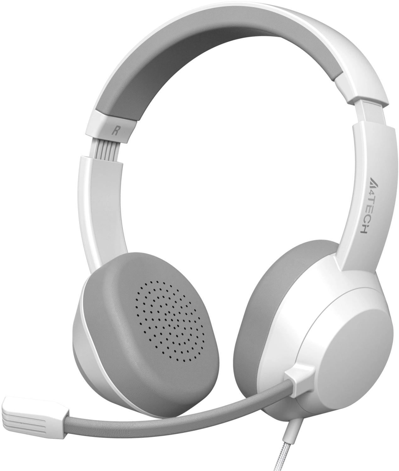 Наушники с микрофоном A4Tech Fstyler FH150U белый/серый 2м накладные USB оголовье (FH150U WHITE)