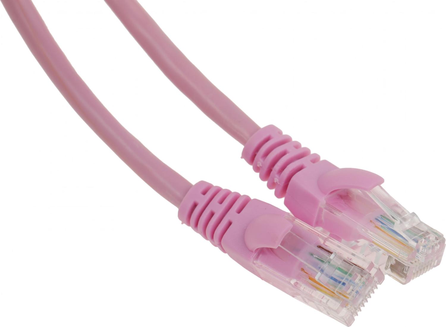 Патч-корд Cablexpert PP12-1M/RO 1000Гбит/с UTP 4 пары cat.5E CCA molded 1м розовый RJ-45 (m)-RJ-45 (m)