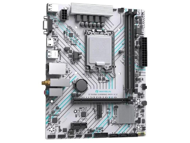 MAXSUN MS-B660M GAMING WIFI ICE (Socket 1700, mATX, 2*DDR4(64Gb), VGA/HDMI, 3*SATA3, 1*M.2, 1*PCIEx16/1*PCIEx1, 4*USB2.0, 2*USB 3.2, LAN 1*1G, Bluetooth 4.2, Wi-Fi 802.11ac, RTL)