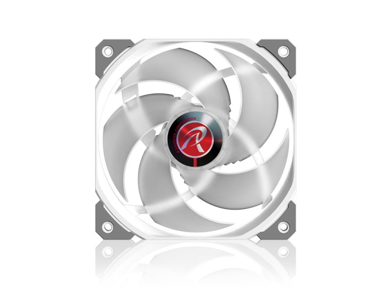 Вентилятор корпусный/ Case Cooler Raijintek AGERAS 12 ARGB-1 (120x120x25mm, 4-pin PWM, 67.38CFM, 33dBA, 2200RPM, White)