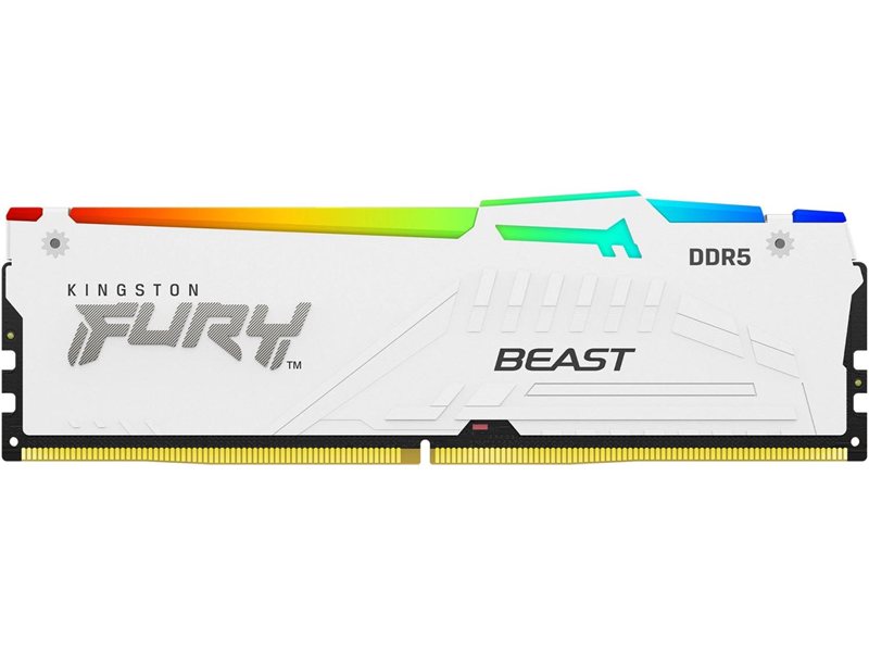 Память DDR5 32GB 6000MHz Kingston KF560C36BWEA-32 Fury Beast White Expo RGB RTL Gaming PC5-48000 CL36 DIMM 288-pin 1.35В dual rank с радиатором Ret
