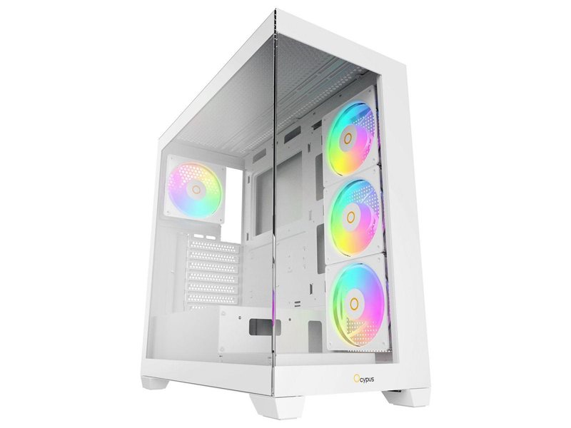 Корпус ПК без блока питания/ Case Ocypus Gamma C72 WH ARGB, Midi-Tower, TG, 4x120mm ARGB, 2xUSB-A 2.0 + 1xUSB-A 3.0, ATX, mATX, mITX White