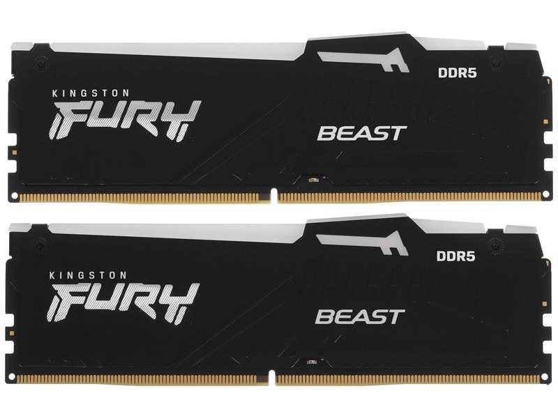 Оперативная память Kingston 32GB 6000MT/s DDR5 CL30 DIMM (Kit 2*16Gb) FURY Beast RGB EXPO