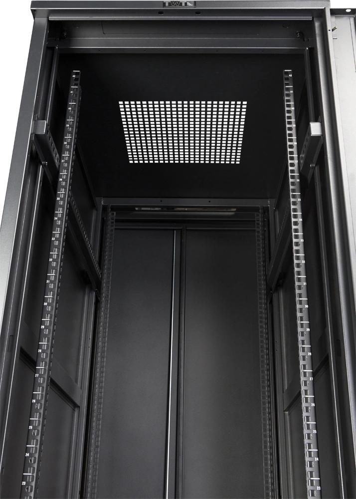 Шкаф серверный Lanmaster (TWT-CBB-47U-6X6-G1) напольный 47U 600x600мм пер.дв.стекл металл 2 бок.пан. 800кг черный 526мм 95кг 2277мм IP20 металл