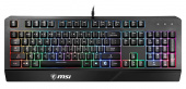 Клавиатура MSI Vigor GK20 RU черный USB Multimedia for gamer LED (подставка для запястий) (S11-04RU230-CLA) кабель 1.8м