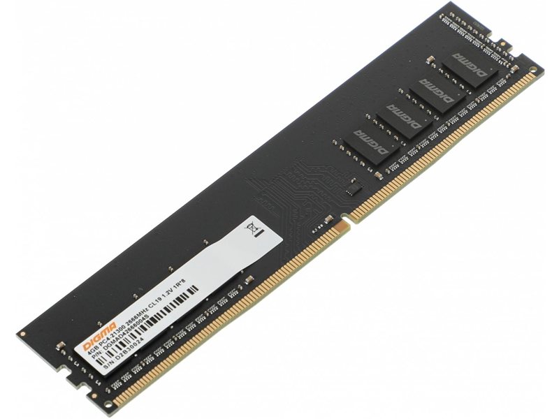 Память DDR4 4GB 2666MHz Digma DGMAD42666004S RTL PC4-21300 CL19 DIMM UDIMM 288-pin 1.2В single rank Ret