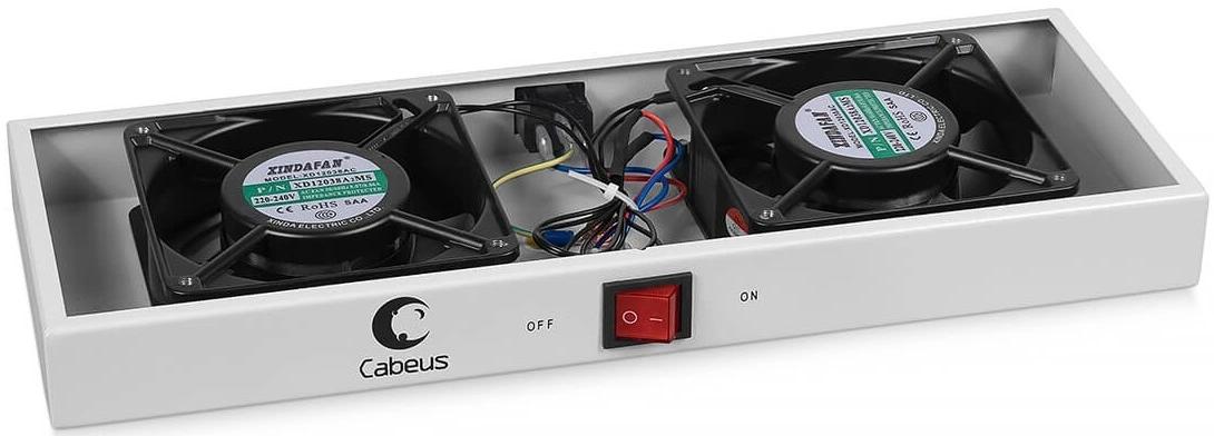 Модуль вентиляторный Cabeus (TRAY-FAN2) 2 вент. серый