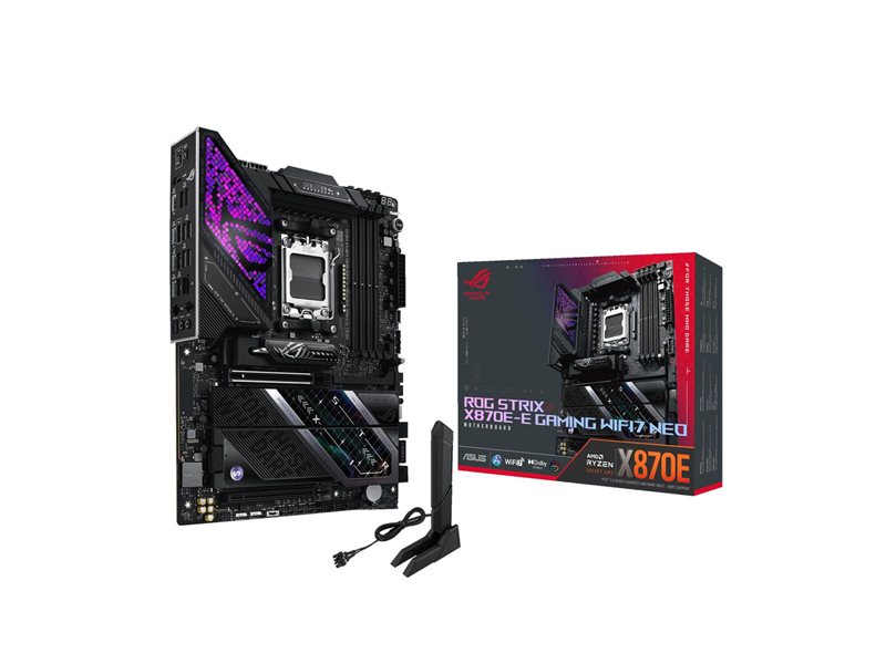 Материнская плата ASUS ROG STRIX X870E-E GAMING WIFI7 NEO AM5 ATX 4xDDR5 2xPCIEx16 5xM.2 4xUSB-C HDMI 5GLAN WIFI7