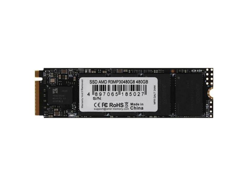 Накопитель SSD Твердотельный накопитель AMD PCIe 3.0 x4 480GB R3MP30480G8 Radeon M.2 2280