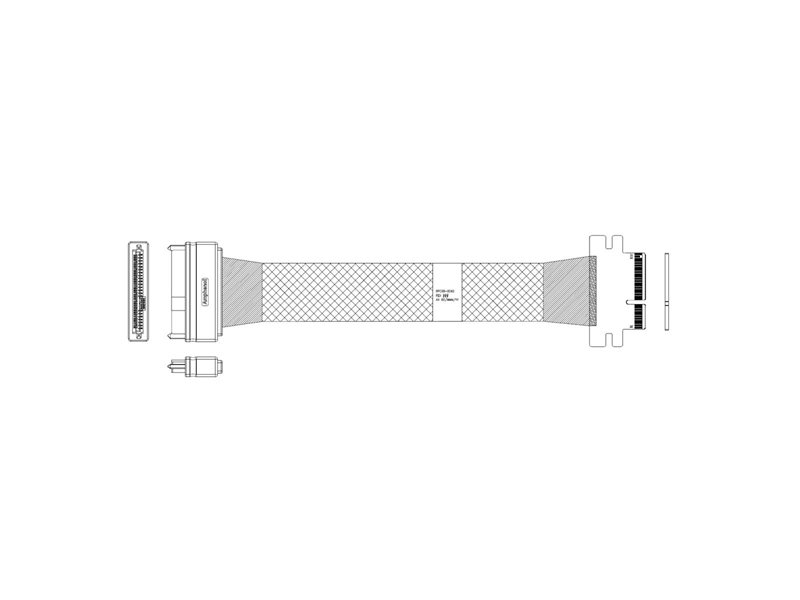Кабель Amphenol RPC98-0040 Cable PCIe 4x (64pin)  -TO-  U.2  SFF8639  , 85 Ohm, PCIe Gen4,  L:70cm