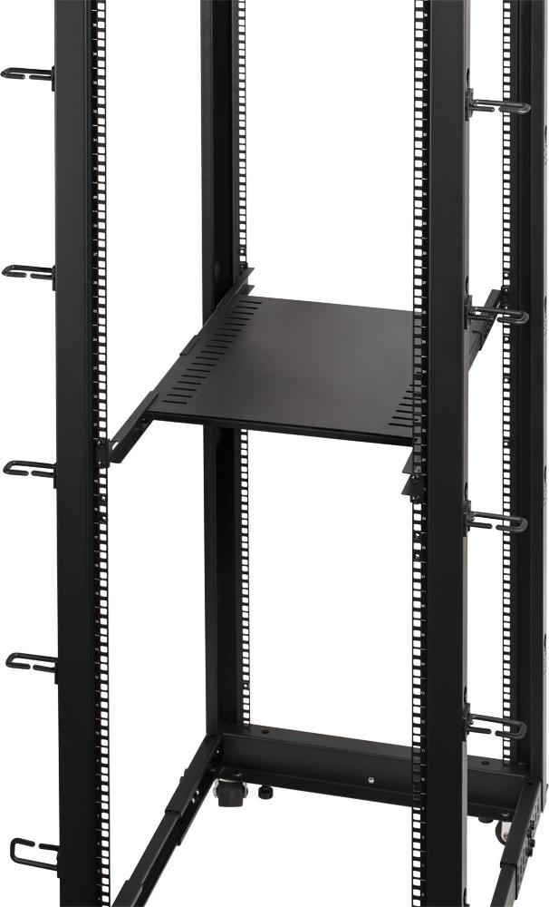 Полка выдвижная Lanmaster TWT-RACK2-S4-ADJ/45 1U нагр.:45кг. 19" черный