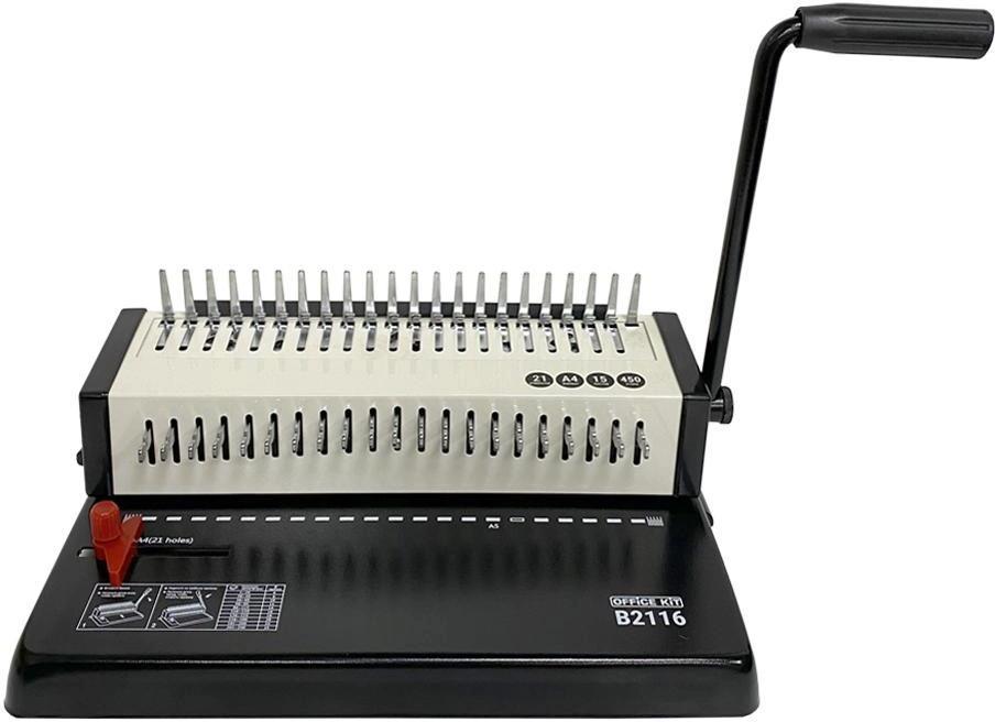 Переплетчик Office Kit B2116 A4/перф.13л.сшив/макс.450л./пластик.пруж. (4.5-45мм)