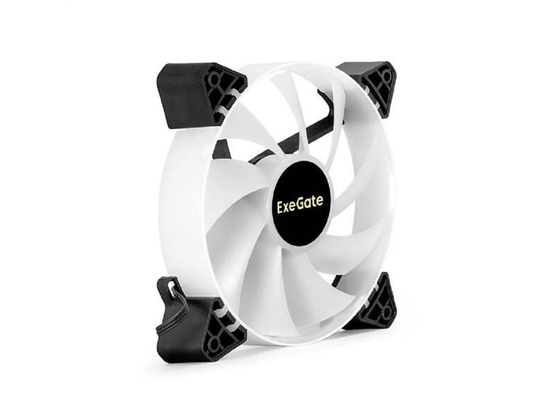 Exegate EX295968RUS Вентилятор 12В DC с подсветкой ExeGate EX12025H3P4PYH-PWM.ARGB (120x120x25 мм, Hydraulic bearing (гидродинамический), 5V ARGB 3pin, 4pin PWM, 1200RPM, ARGB подсветка, 26dBA)