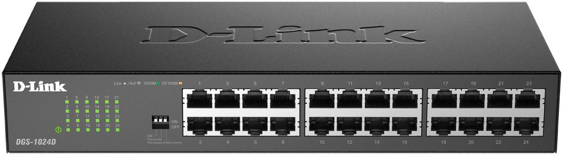 Коммутатор D-Link DGS-1024D DGS-1024D/J1A (L2) 24x1Гбит/с неуправляемый