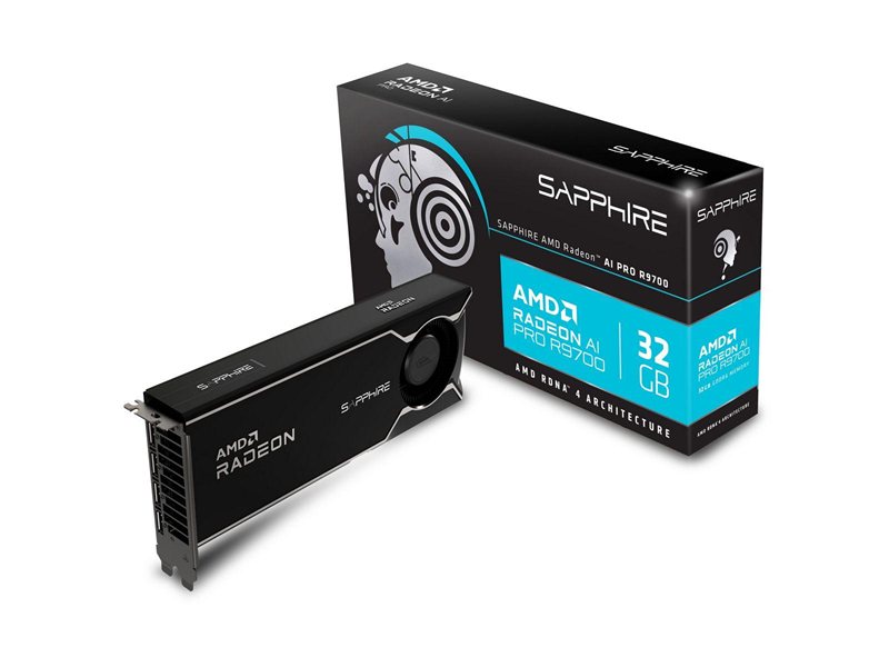 Видеокарта Sapphire AI PRO R9700 AI  32GB GDDR6 256bit 3xDP HDMI BLOWER RTL