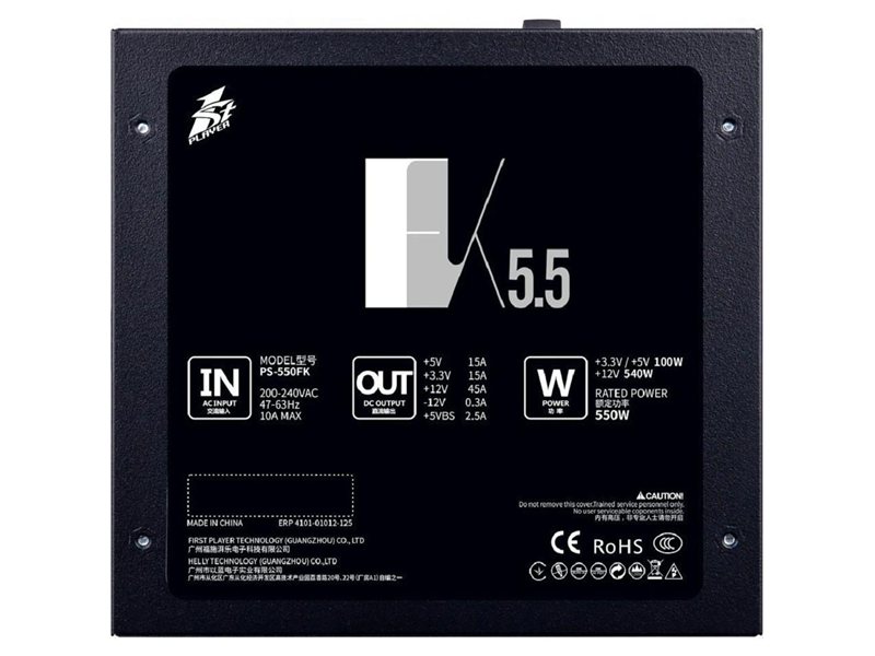 1STPLAYER Блок питания FK 550W / ATX 2.4, APFC, 120mm fan / PS-550FK
