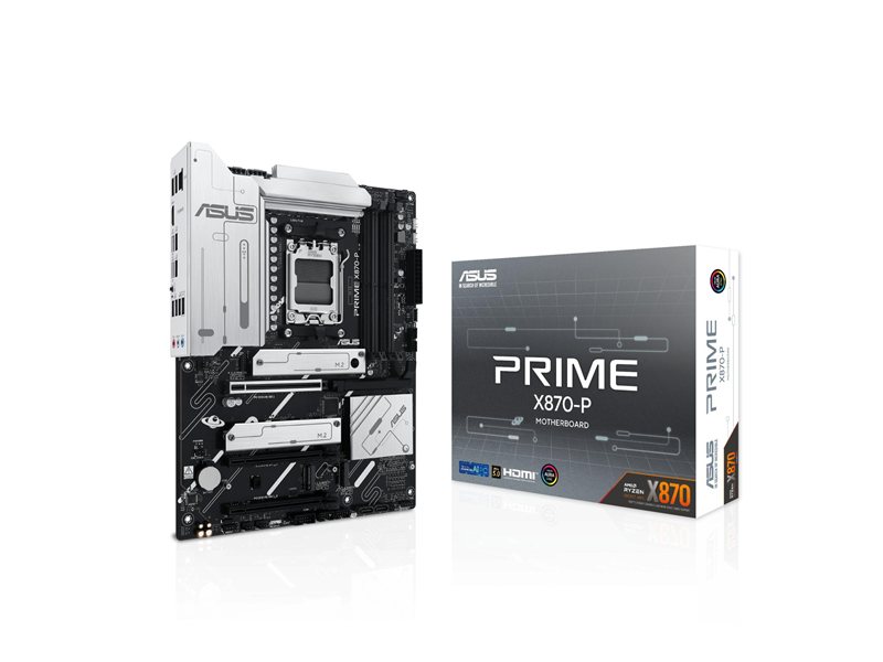 ASUS PRIME X870-P (Socket AM5, ATX, 4xDDR5(192GB), HDMI, 1xPCIe 5.0x16/2xPCIe 4.0x16/1xLAN (2.5GbE), 2xSATA 6Gb/s, 4xM.2, 2xUSB4 Type-C, 4xUSB 3.2, 4xUSB 2.0)