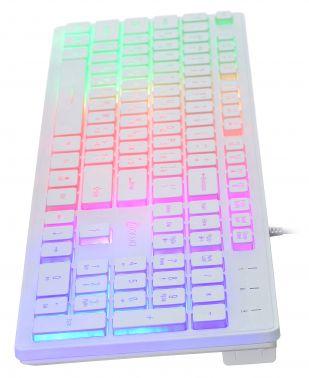 Клавиатура Оклик 550ML белый USB slim Multimedia LED (1061618) кабель 1.5м