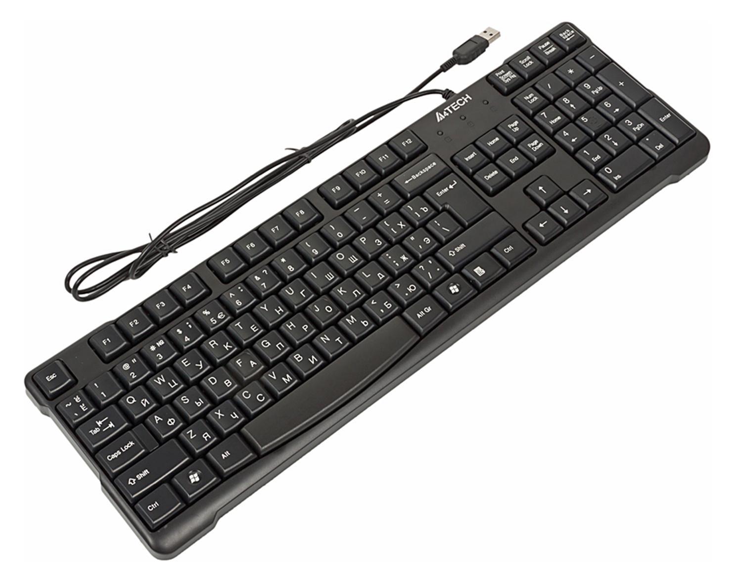 Клавиатура A4Tech KR-750 черный USB (KR-750 BLACK) кабель 1.5м