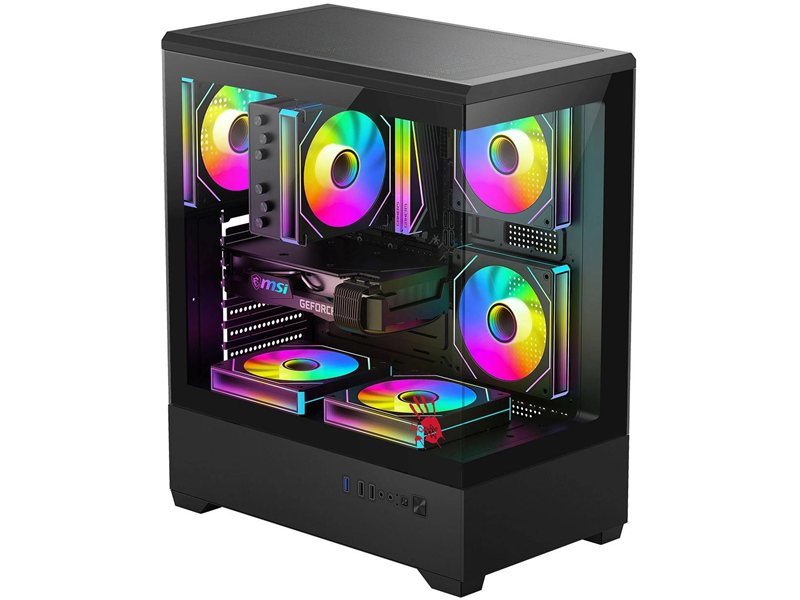 Корпус Bloody CC-127 черный без БП E-ATX 7x120mm 1xUSB2.0 2xUSB3.0 audio bott PSU