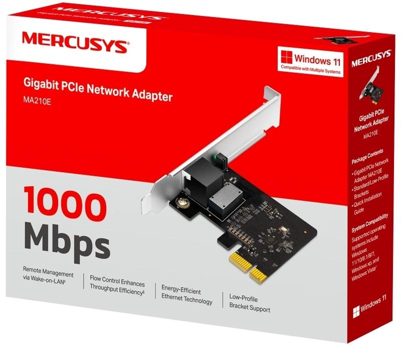 Сетевая карта Gigabit Ethernet Mercusys MA210E PCI Express