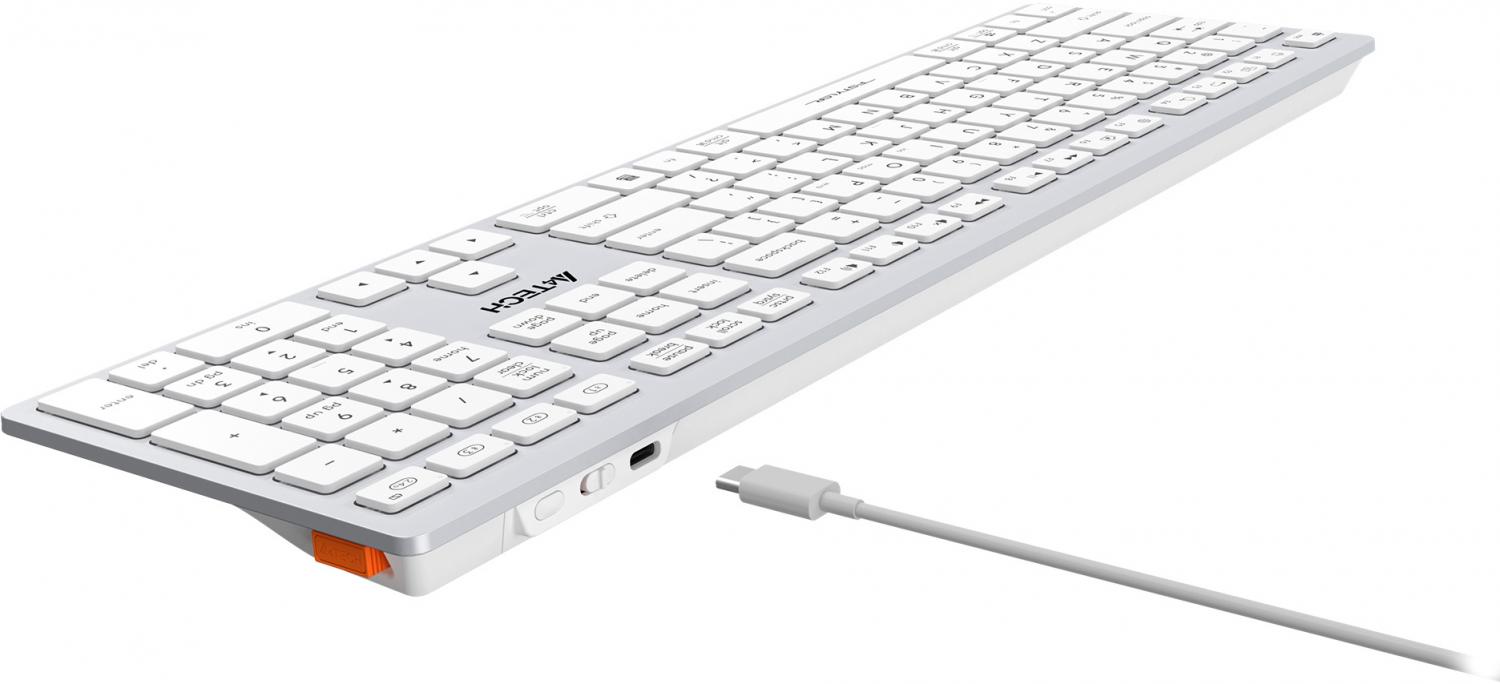 Клавиатура A4Tech FBX50C белый USB беспроводная BT/Radio slim Multimedia (FBX50C WHITE)