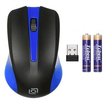 Мышь Оклик 485MW черный/синий оптическая 1200dpi беспров. USB для ноутбука 3but (997826)