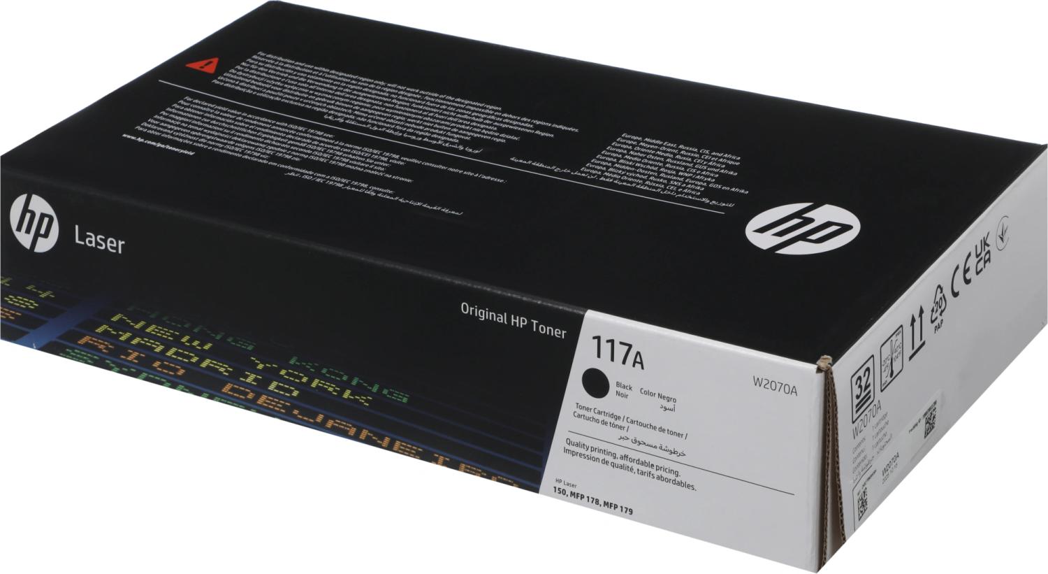 Картридж лазерный HP 117 W2070A черный (1000стр.) для HP Laser 150/MFP 178/179