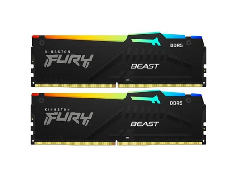 Kingston DDR5 DIMM 32Gb (2x16Gb) PC 48000 6000Mhz, FURY Beast Black RGB, (KF560C36BBE2AK2-32)