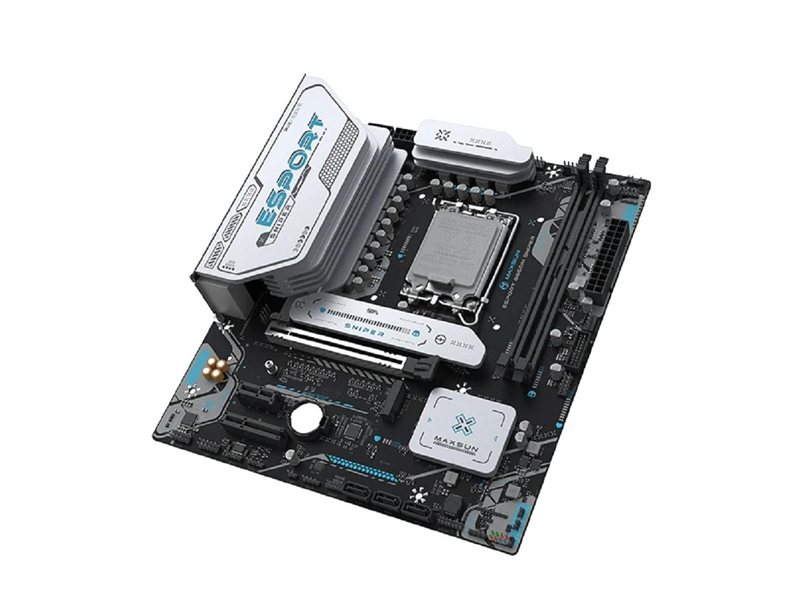 Материнская плата MAXSUN MS-eSport B860M SNIPER WIFI, LGA1851, B860, 2*DDR5, 3*SATA3, 3*M.2, USB 3.2, USB 2.0, 1*PCIEx16, 1*PCIex4, 1*PCIex1, HDMI+DP, mATX